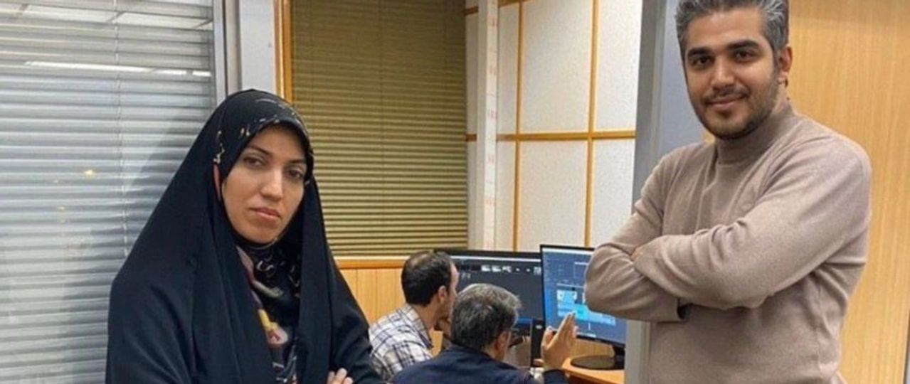 IRIB "journalists-interrogators" Ameneh Sadat and Ali Rezvani in an undated photo