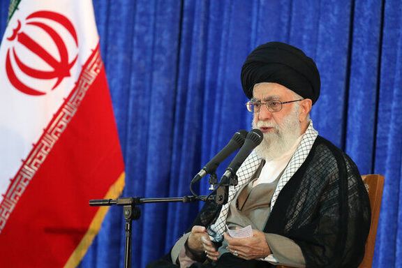 Iran's ruler Ali Khamenei during his speech on June 4, 2022