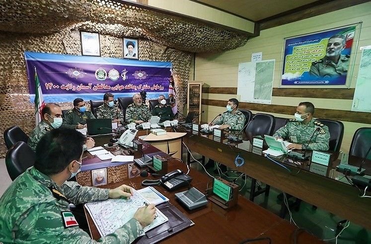 Iranian command headquaters during military drills on October 12, 2021