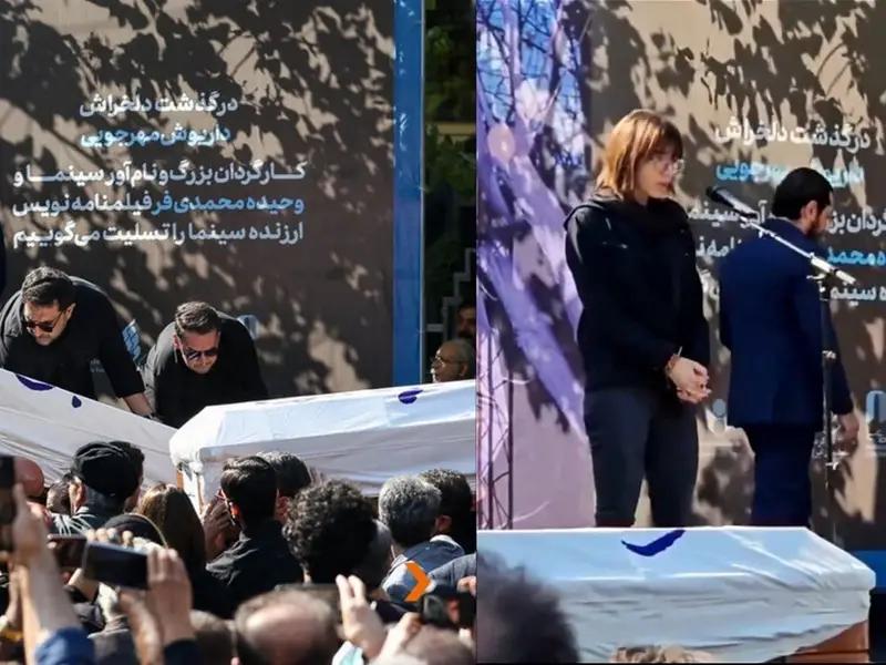 شعارات احتجاجية وتواجد أمني مكثف في جنازة مخرج إيراني شهير وزوجته