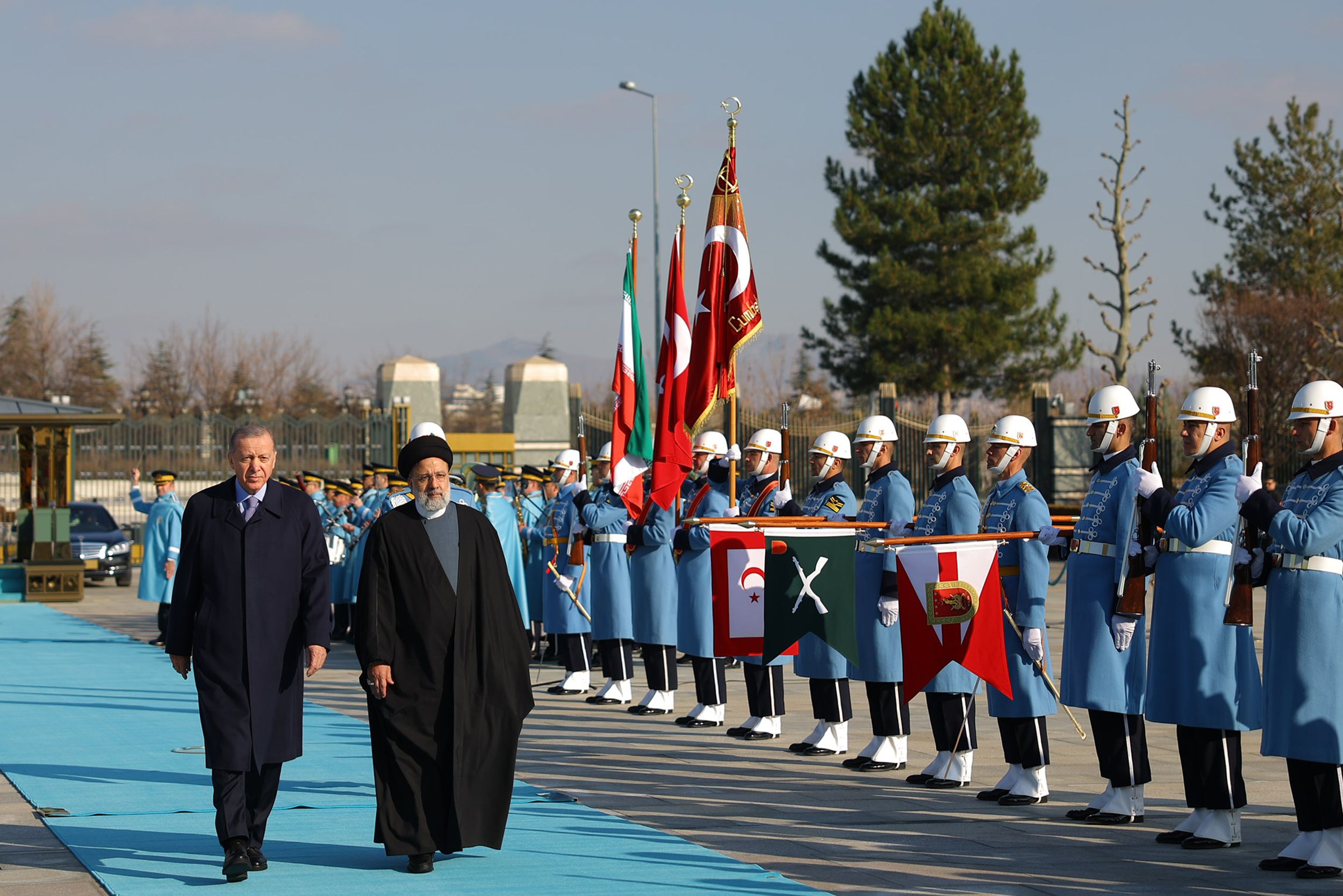 Turkish President Recep Tayyip Erdoğan (left) and Iranian President Ebrahim Raisi in Ankara, January 24, 2024