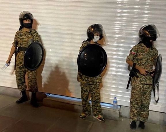 Teenage boys in Basij militia uniforms holding batons and shields have been circulating on social media, showing them deployed in the streets on Wednesday