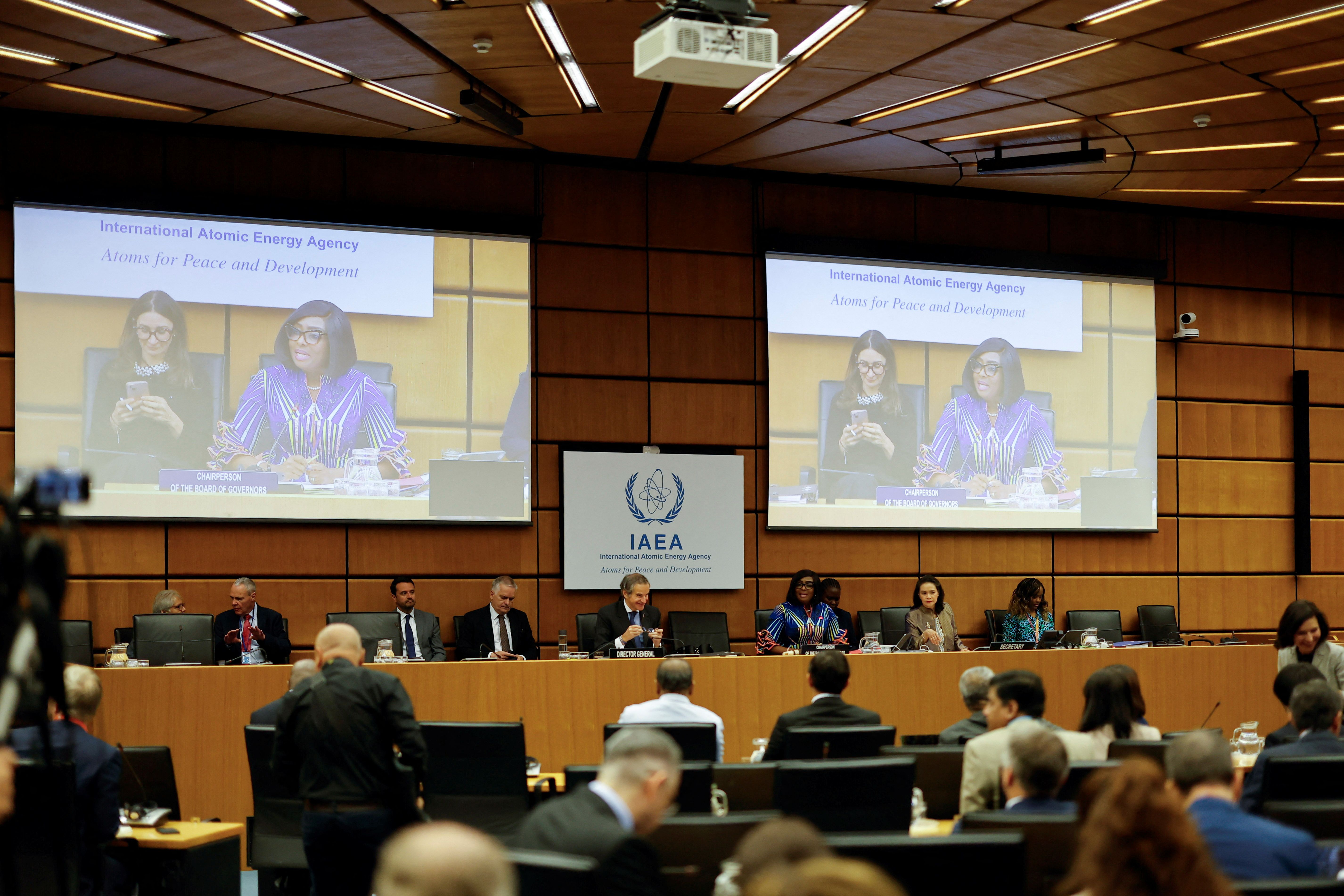 A general view before the start of quarterly Board of Governors meeting at the IAEA headquarters in Vienna, Austria, June 9, 2025.
