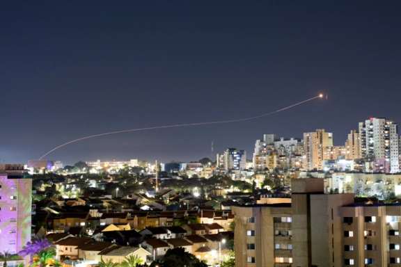 Israel's Iron Dome anti-missile system intercepts a rocket launched from the Gaza Strip, amid the ongoing conflict between Israel and the Palestinian Islamist group Hamas, as seen from Ashkelon, Israel, January 7, 2024.