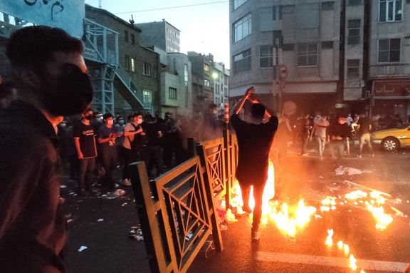 A pocket of protesters in one Tehran neighborhood on Wednesday evening