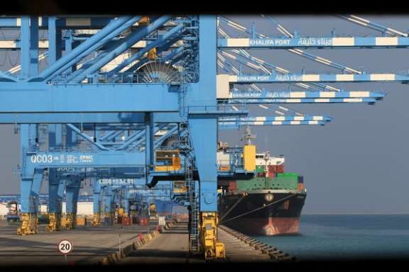 A container ship is moored at Abu Dhabi's Khalifa Port after it was expanded in Abu Dhabi, UAE, December 11, 2019.