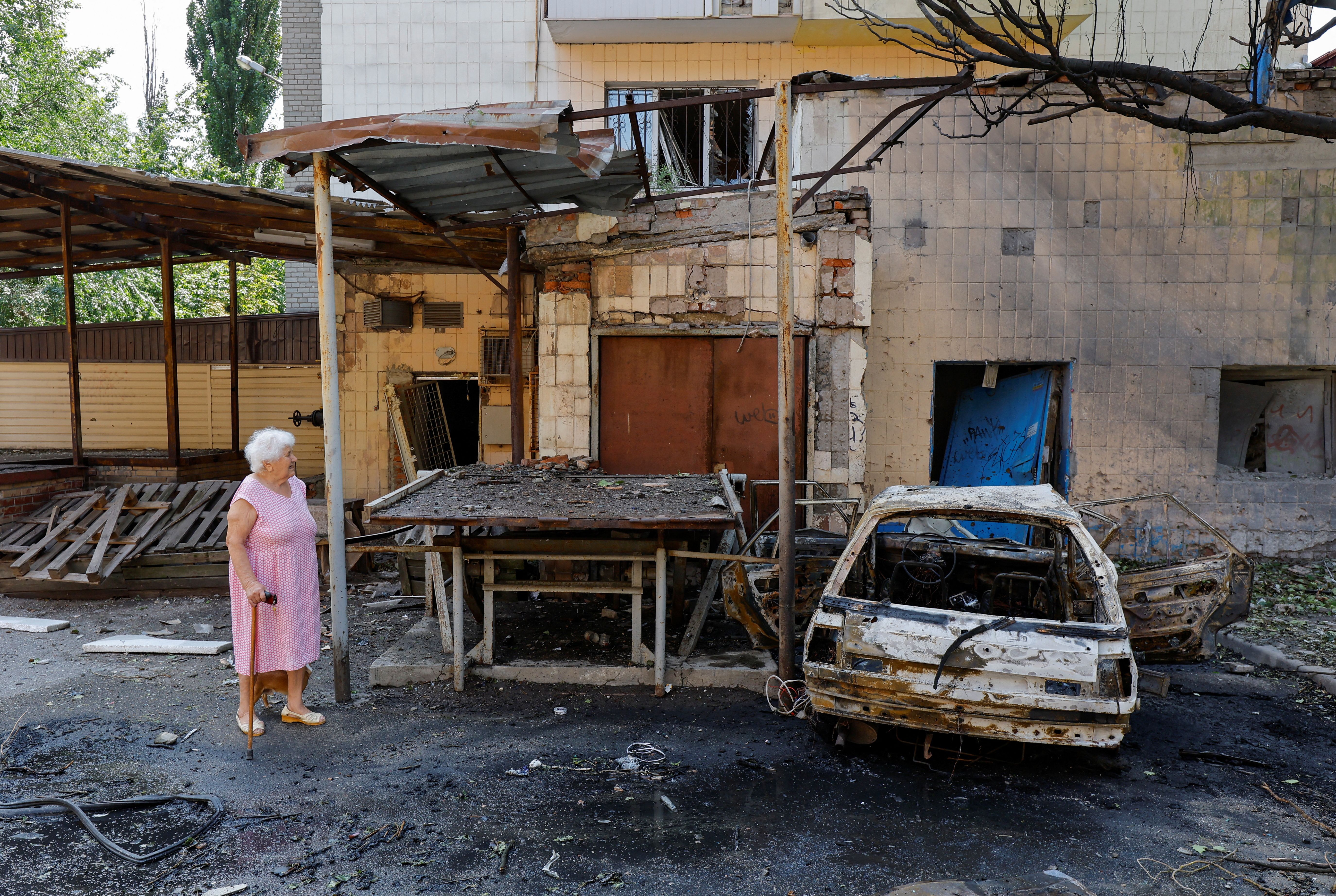 ویرانه‌های به جا مانده از درگیری‌های شدید اوکراین و روسیه، منطقه دونتسک، یکم مرداد
