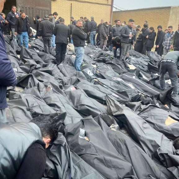 Bodies of victims on the grounds of Kahrizak Medical Examiners facility