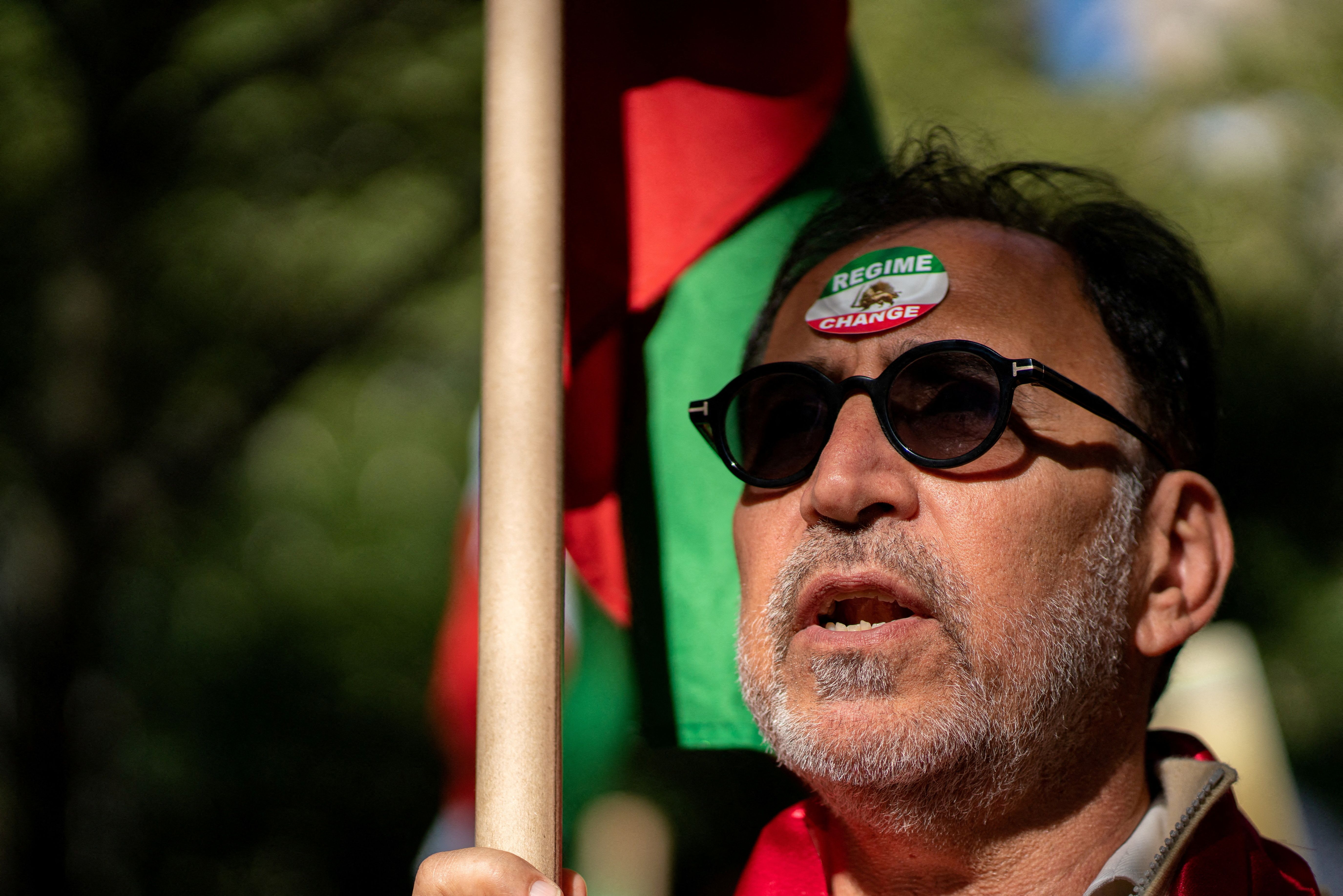 Iranian Americans Protest Against Raisi Outside The UN In NY