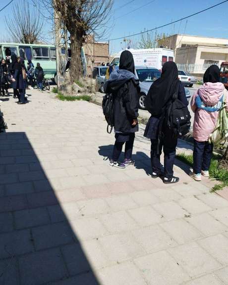 A school which was targeted by a poisonous gas attack