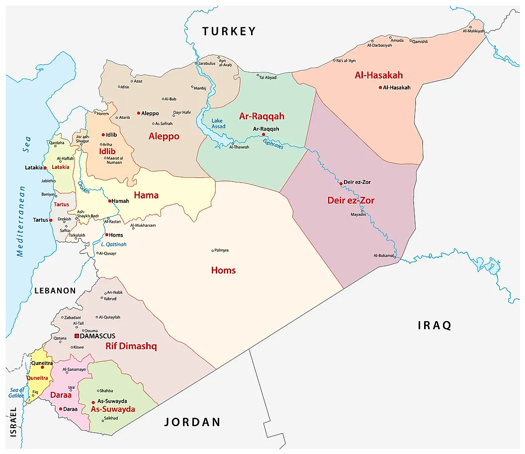 World Atlas map of Syria
