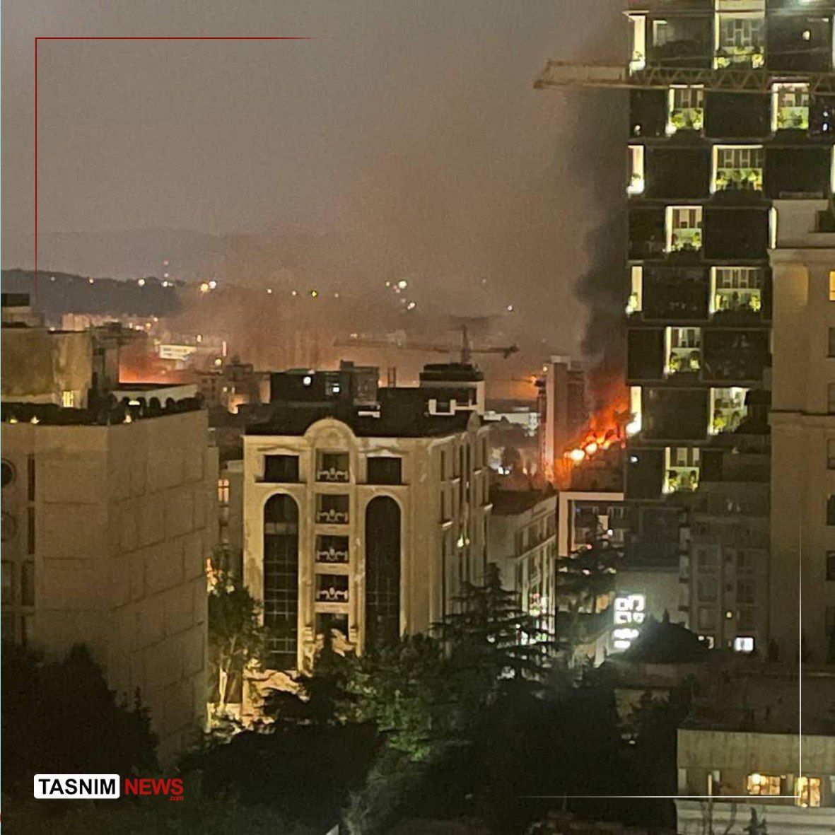 The aftermath of Israel's airstrike against Iran's defense ministry headquarters