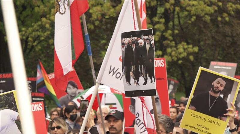 Iranians take to the streets of Toronto to support Woman Life Freedom movement in 2023