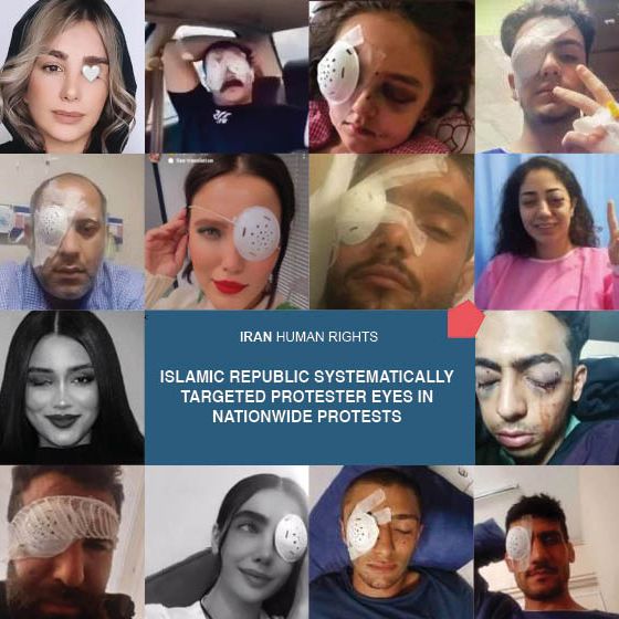 Iranian protesters who lost one or both eyes to brutality by security forces.