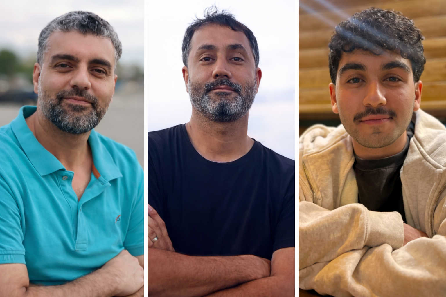 از راست به چپ: آرمین تیموری‌راد ۱۹ ساله، امیر تیموری‌راد ۴۲ ساله، امید تیموری‌راد ۴۷ ساله