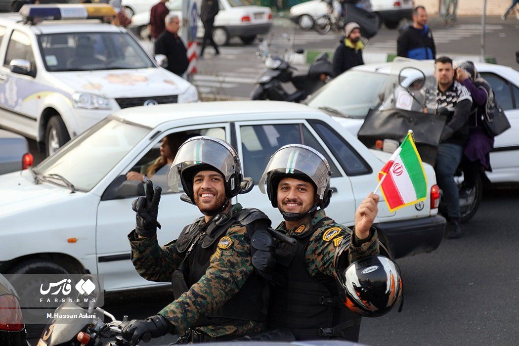 Antiriot police forces celebrating in streets of Tehran (November 25, 2022)