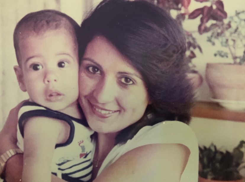 Itai Reuveni pictured as a baby with his mother Diana. 