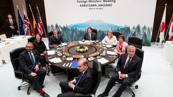 G7 foreign minister and an EU representative meeting in Japan. April 18, 2023