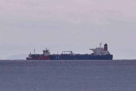 One of the two Greek tankers seen near Iran's coast. May 27, 2022
