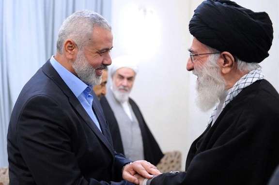 Hamas chief Ismail Haniyeh (left) and Iran's Supreme Leader Ali Khamenei