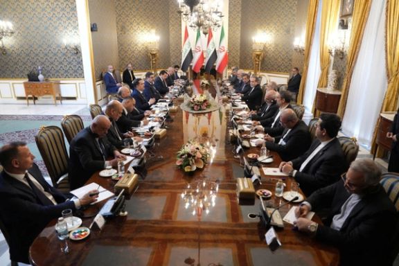 Iraqi Prime Minister Mohammed Shia al-Sudani and his accompanying delegation attend a meeting with Iranian President Masoud Pezeshkian in Tehran, Iran, January 8, 2025.