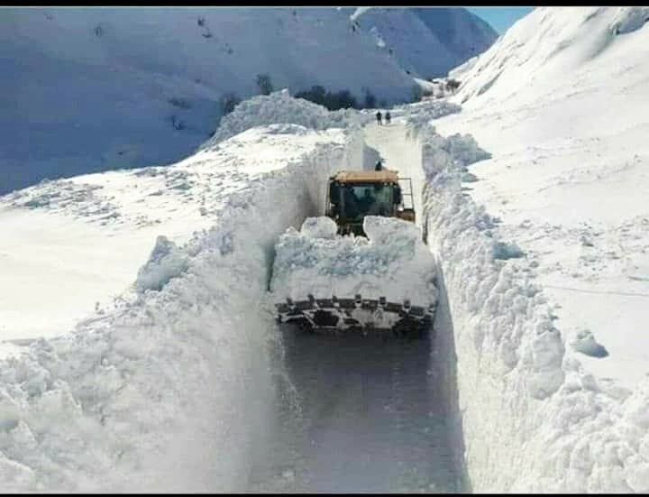 Heavy snow in a mountainous region in Iran this week.