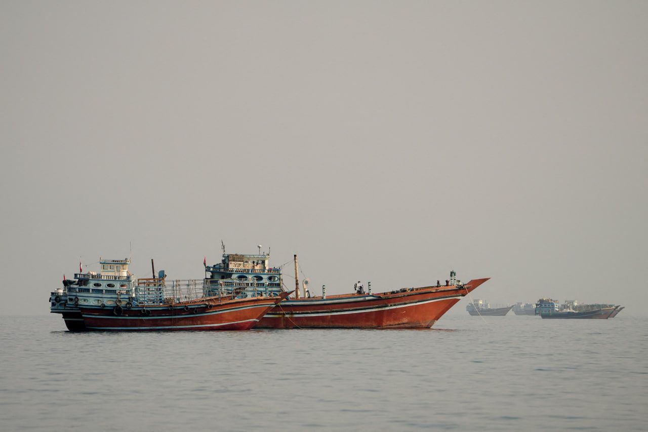 Vessels at the Strait of Hormuz, as seen from Musandam, Oman, on September 23, 2026.