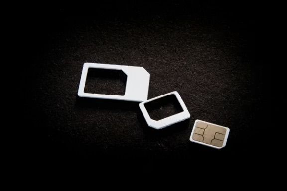 A white SIM card, now a symbol of the whitelisted lines provided by the authorities in Iran to a select few giving its holders unrestricted access to the internet.