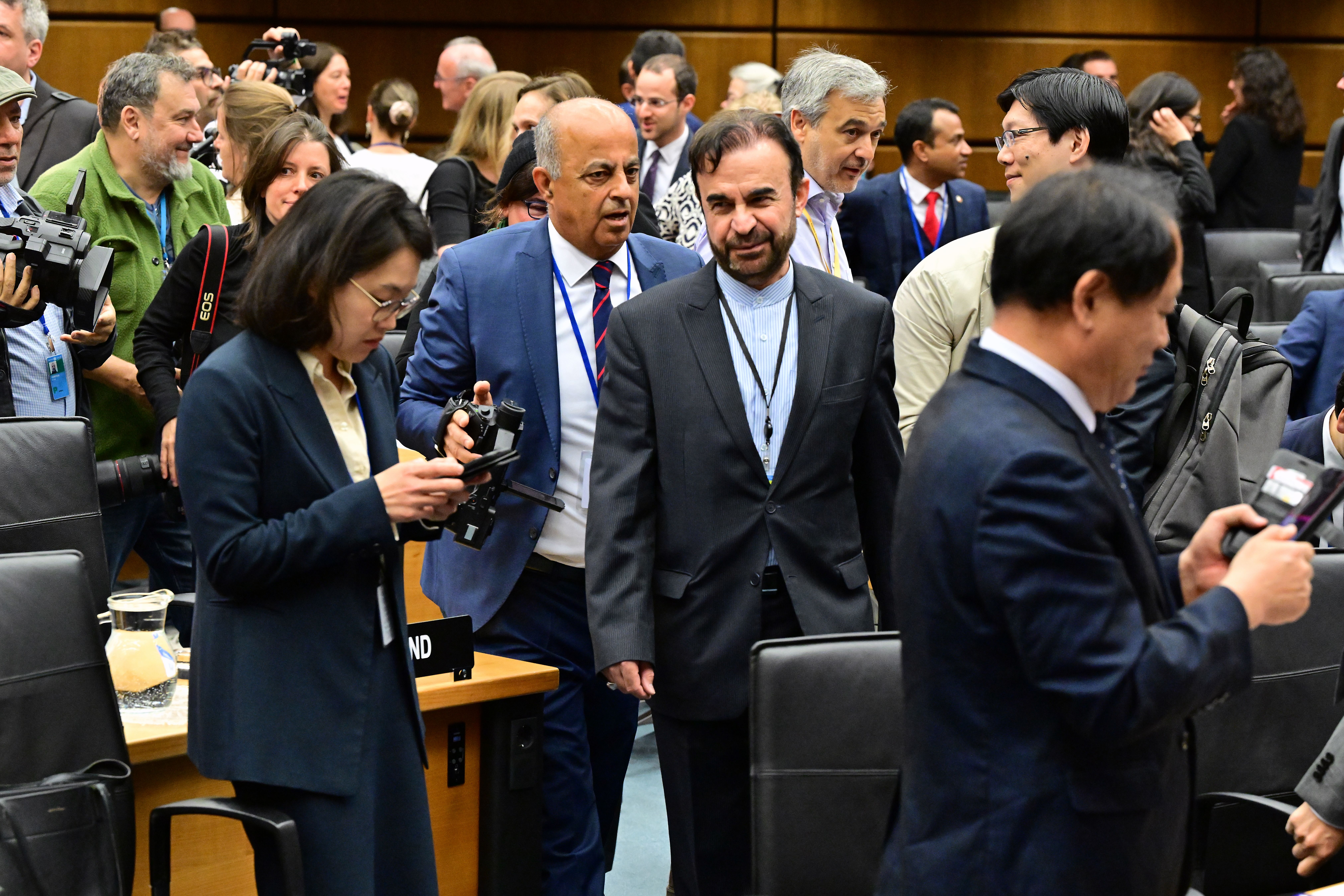 Reza Najafi, Iran’s envoy to the IAEA, at the 1762nd Board of Governors meeting held at the agency headquarters in Vienna, Austria, June 9, 2025 