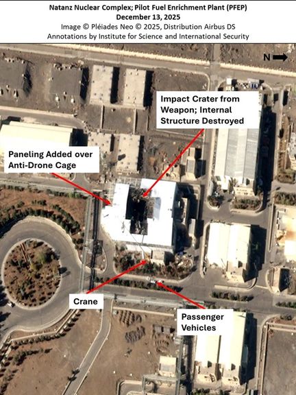 تصویر منتشر شده توسط موسسه علوم و امنیت بینالملل