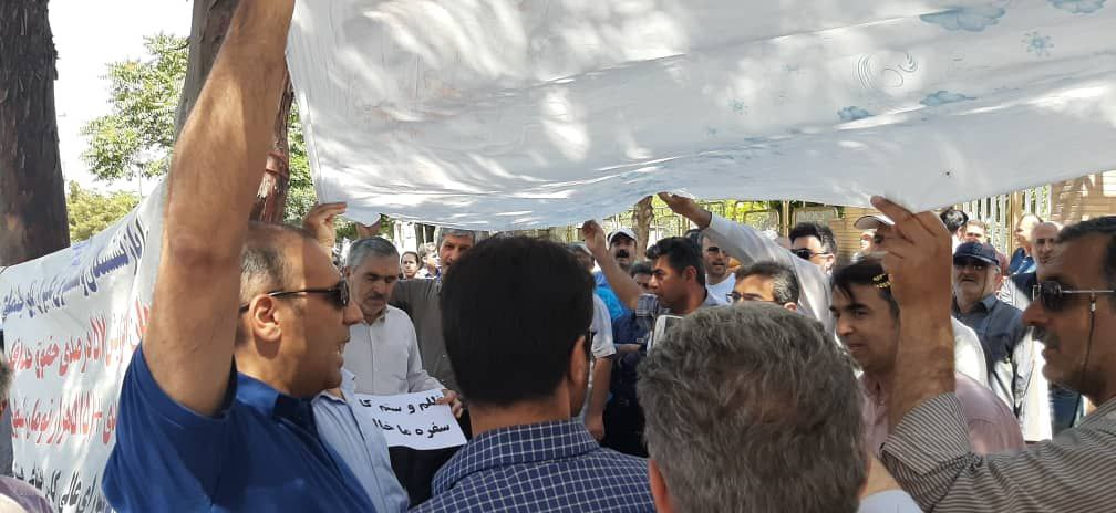 Retirees protest in Zanjan on Monday, June 12, 2022