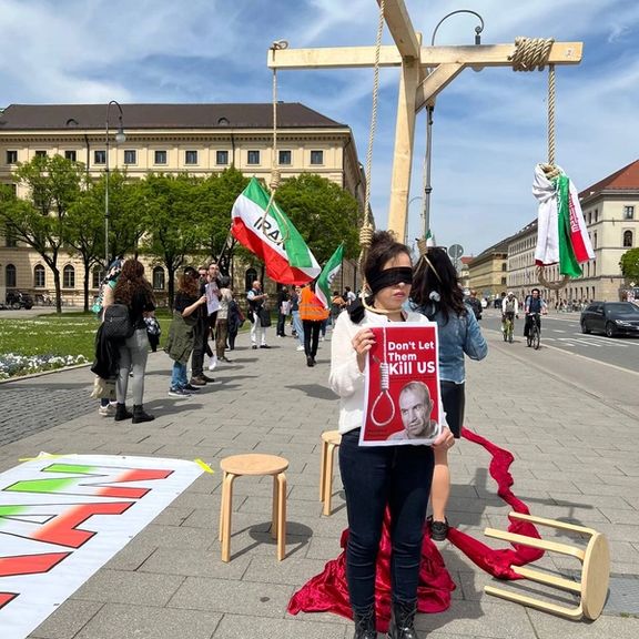 Protests by Iranian expatriates against execution of three political prisoners on May 20, 2023