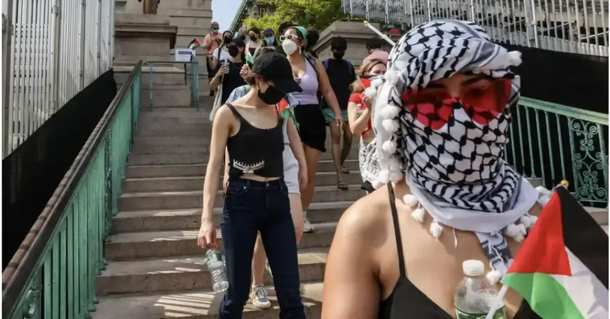 Undated photo of pro-Palestine protesters in the US