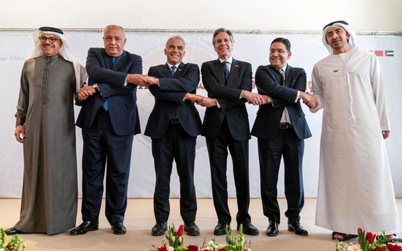 The four Arab, Israeli and US top diplomats at the historic summit in Israel. March 28, 2022