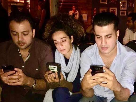 Photo of Pouria Zeraati (left), Masih Alinejad and Fardad Farahzad (right). Alinejad and Farahzad were both targets of assassination plots by Iran’s regime in 2022. Zeraati was also wounded in a knife attack on March 29, 2024.