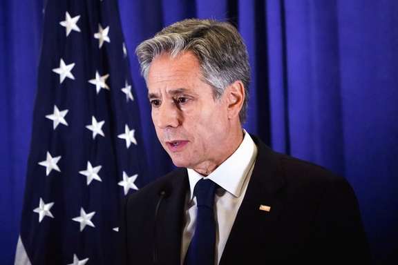 Secretary of State Antony Blinken addresses members of the press on the sidelines of the UN General Assembly, September 22, 2023.