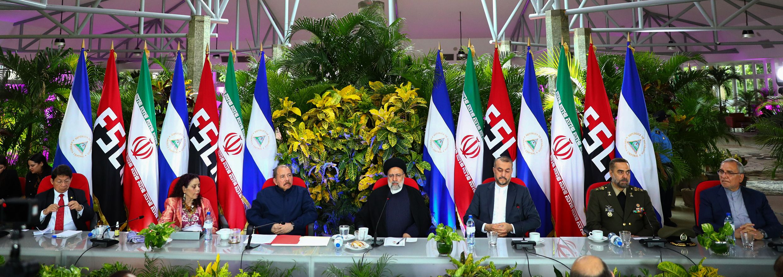 Iranian President Ebrahim Raisi and Nicaraguan President Daniel Ortega during a meeting in Managua on June 14, 2023