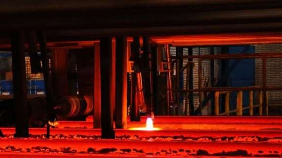 Undated photo showing a steel production factory in Iran