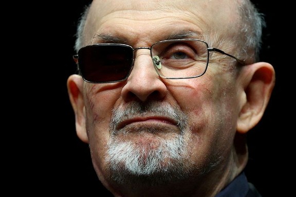 Author Salman Rushdie poses during a photocall ahead of the presentation of his book "Knife: Meditations After an Attempted Murder" at the Deutsches Theater in Berlin, Germany, May 16, 2024.