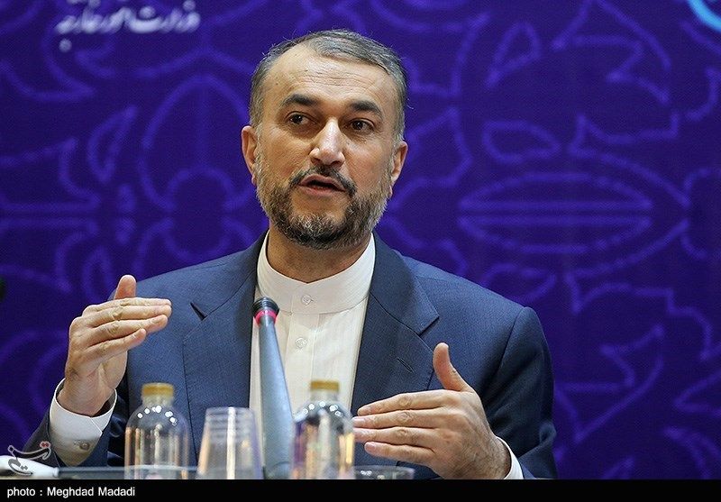 Iranian Foreign Minister Hossein Amir-Abdollahian speaking in Tehran on January 24, 2022