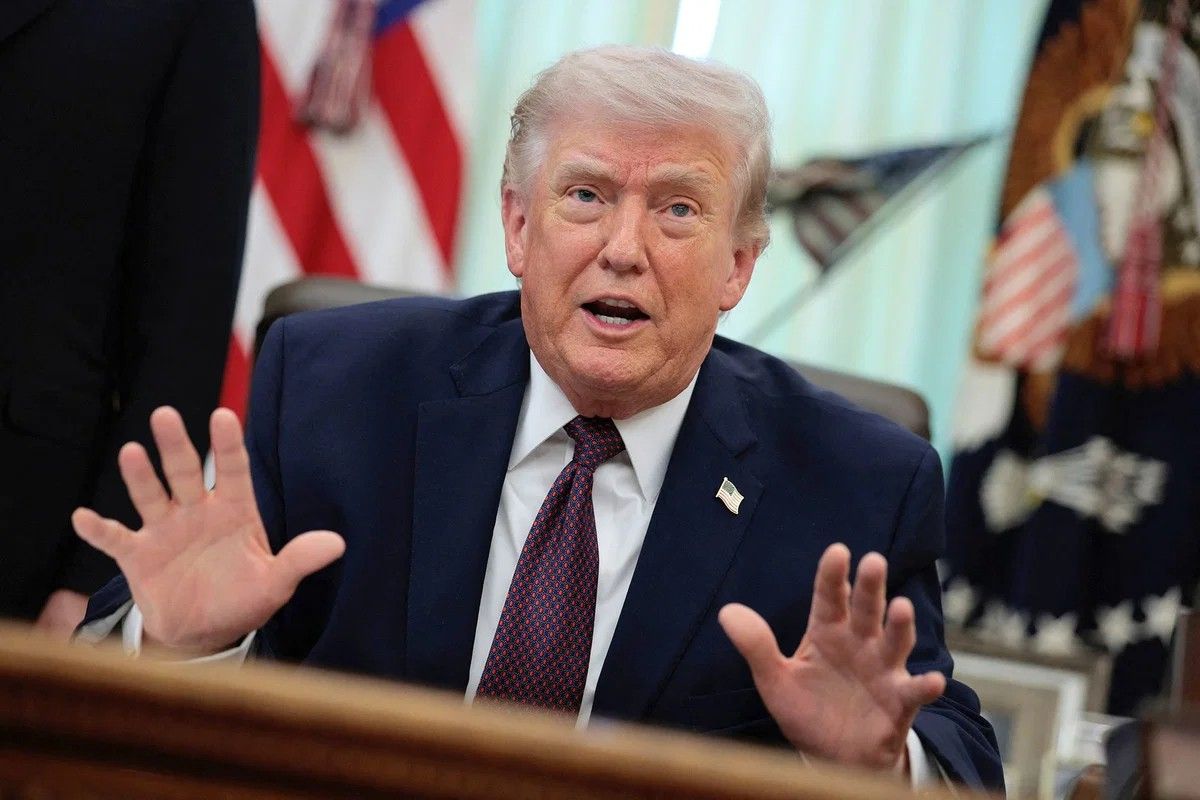 US President Donald Trump speaks in the Oval Office of the White House on March 31, 2026.