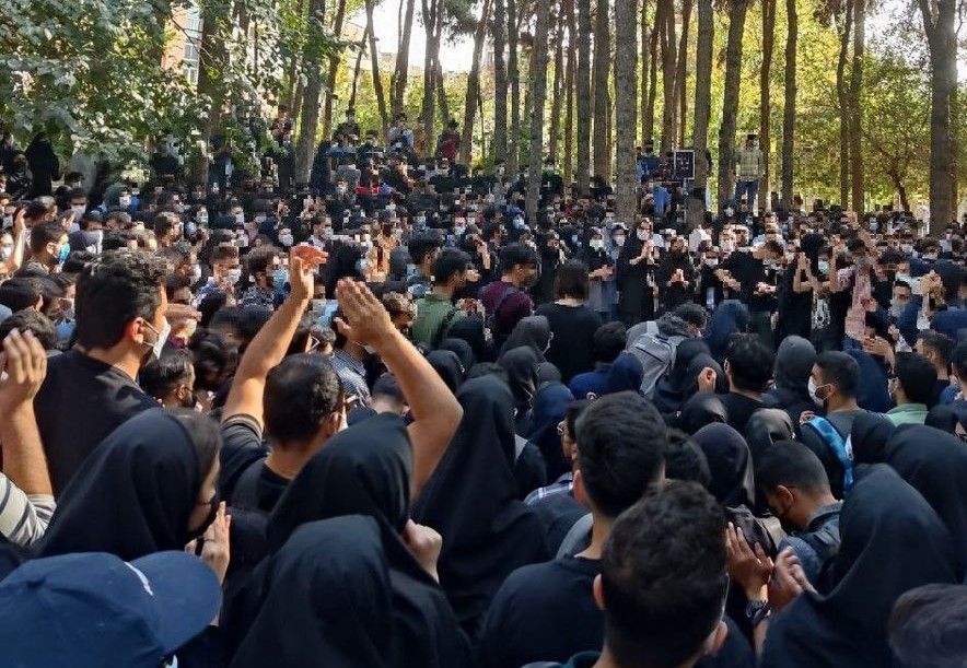 Anti-regime protests at Tehran University on October 25, 2022 