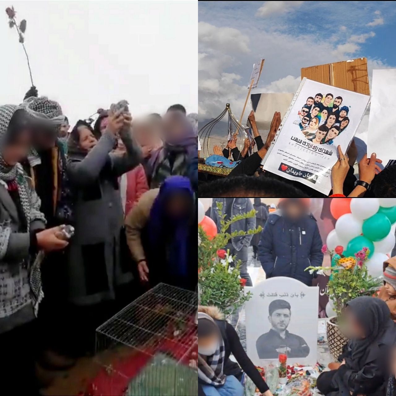 چهلم،‌ هفتم و یادبود کشته‌شدگان اعتراضات در مهاباد، ایذه، کنگاور، یزد و ایلام برگزار شد