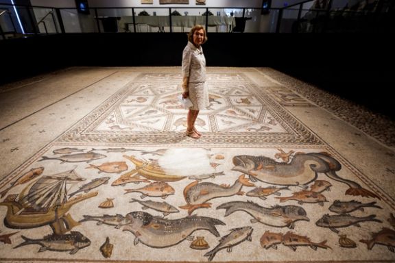 یک موزاییک رومی برای اولین بار در موزه باستانشناسی شهر لد اسرائیل به نمایش گذاشته شد
