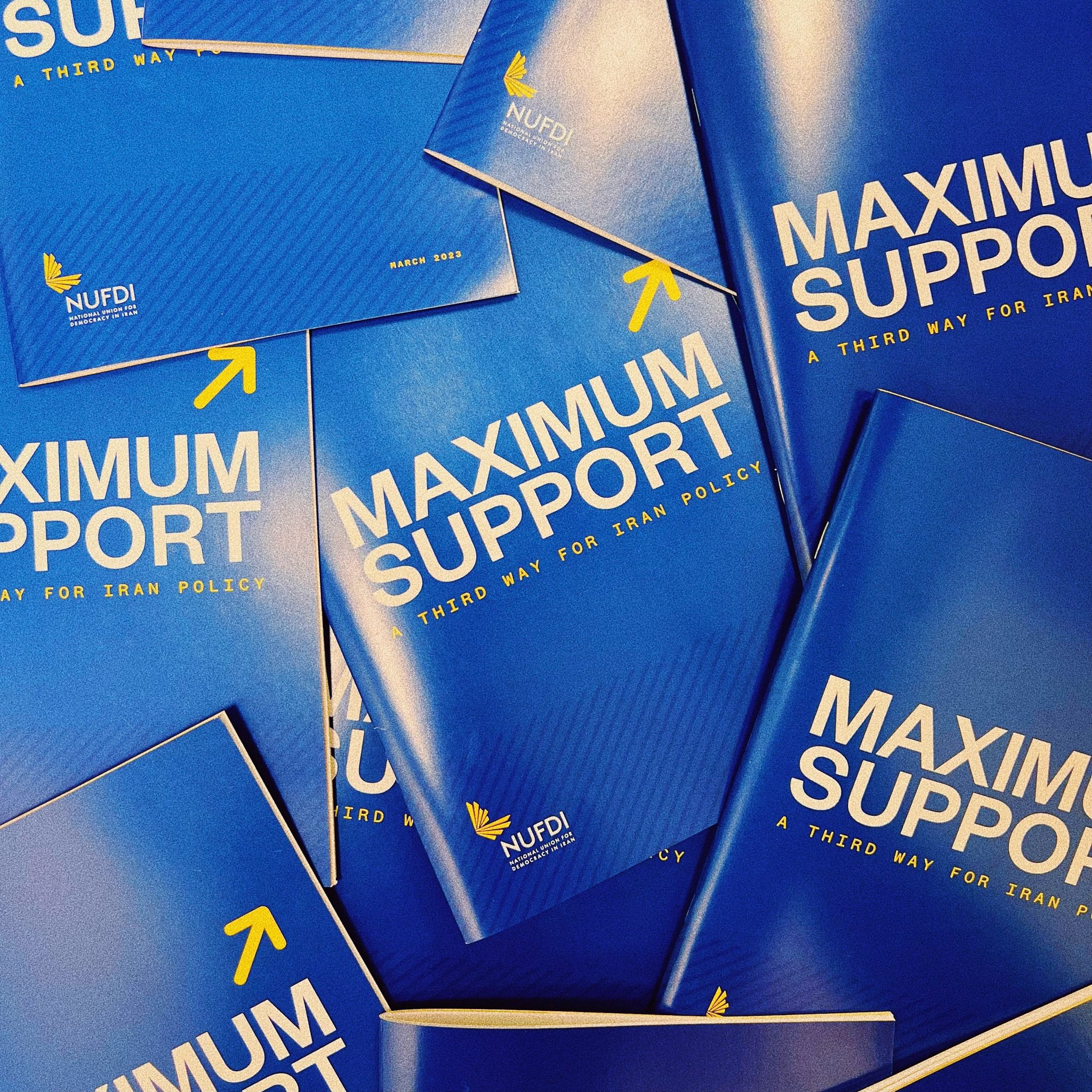 The booklets that NUFDI distributed during the event elaborating the policy of “Maximum Support” (March 2023)