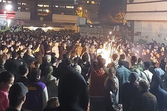 People in Tehran's Ekbatan district mark the start of Nowruz in a show of defiance. March 14, 2023