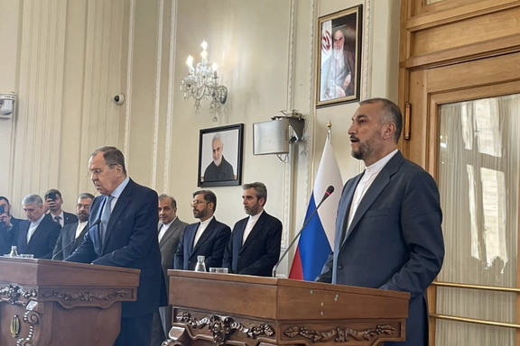 Iranian and Russian foreign ministers at a joint press conference in Tehran. June 23, 2022