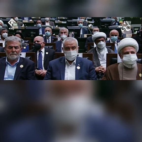 مثلث رهبران گروههای شبهنظامی مورد حمایت جمهوری اسلامی در تحلیف رئیسی