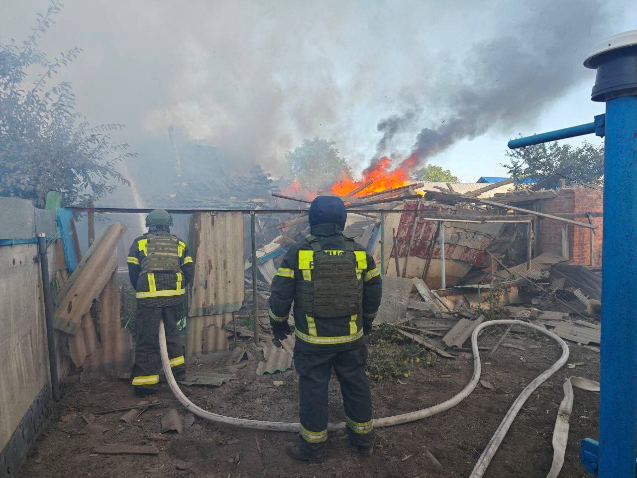 ویرانی‌های به‌جا مانده از درگیری‌ها در منطقه بلگورود روسیه، ۱۵ شهریور