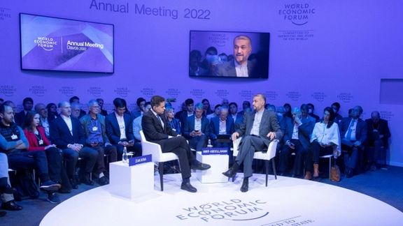 Amir-Abdollahian and Farid Zakaria in Davos. May 26, 2022
